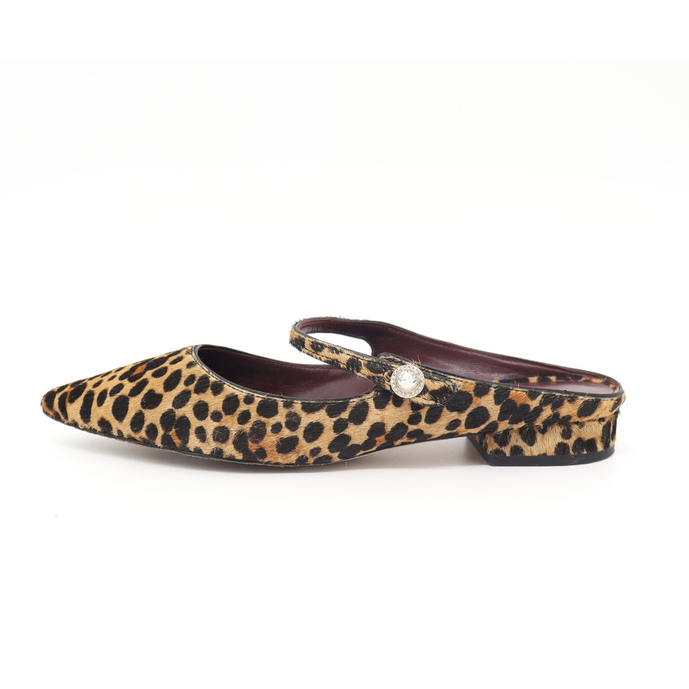 Kate Spade Leopard Print Pointed Toe Slingback Flats - Brown - Picture 5 of 12